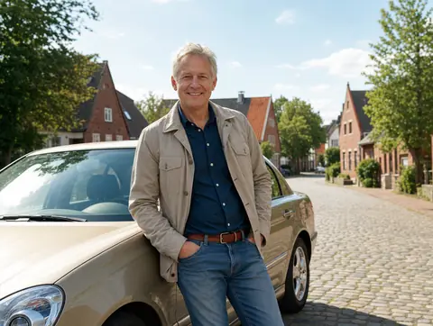 Verkäufer aus Volkmarsen mit dem verkauften Fahrzeug